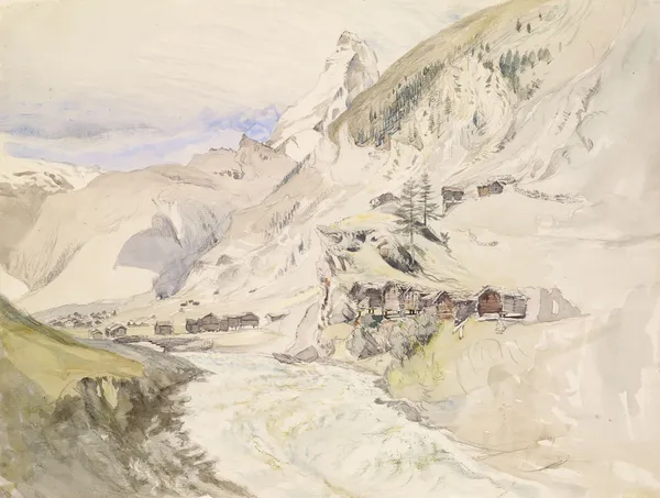 An Alpine Valley, the Matterhorn in the Distance av John Ruskin