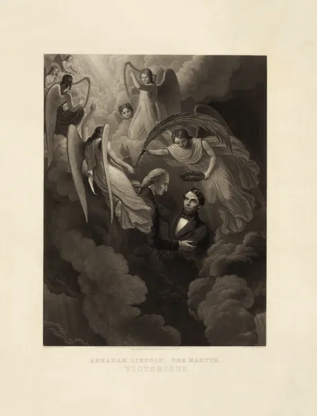 Abraham Lincoln, the martyr, victorious av John Sartain