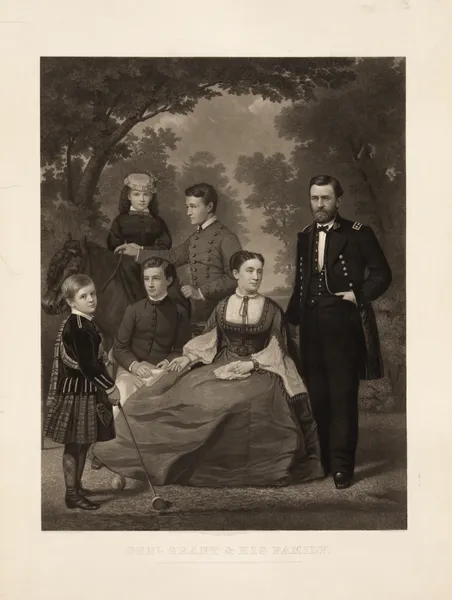 Ulysses S. Grant & his family av John Sartain