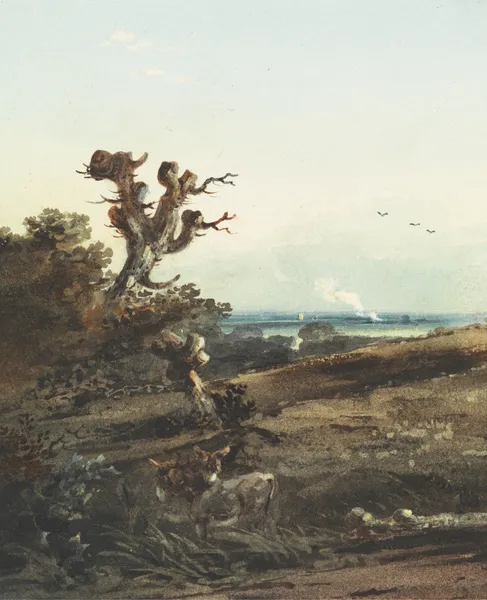 Two Donkeys in a Landscape av John Varley