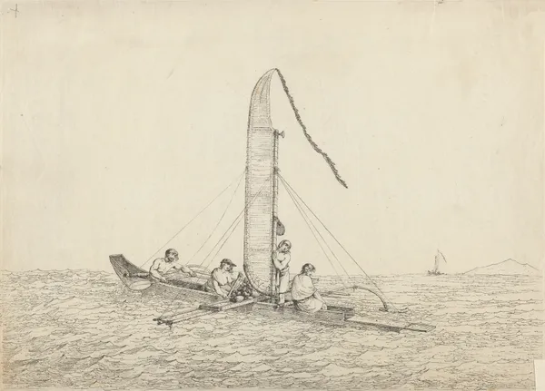 A Sailing Canoe of Otaheite av John Webber