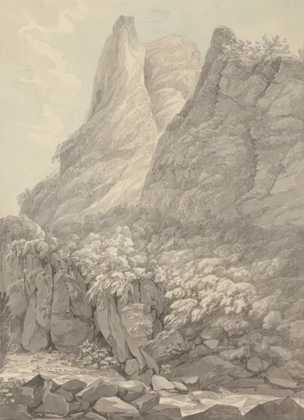 Thurshouse Tor from the river Manifold, Derbyshire av John Webber