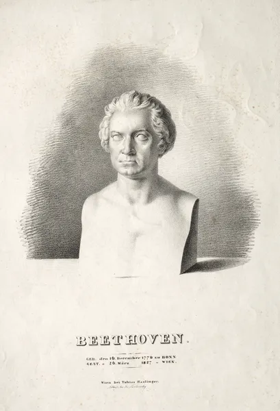 Bust of Ludwig van Beethoven av Josef Kriehuber
