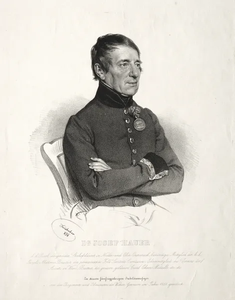 Portrait of Dr. Jospeh Hauer av Josef Kriehuber