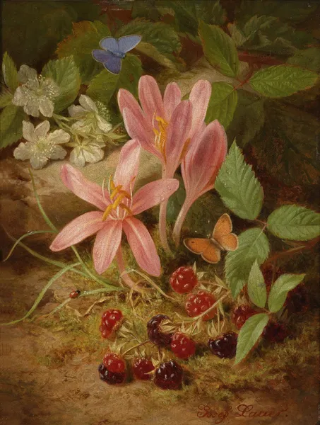 Herbstblume mit Brombeeren av Josef Lauer