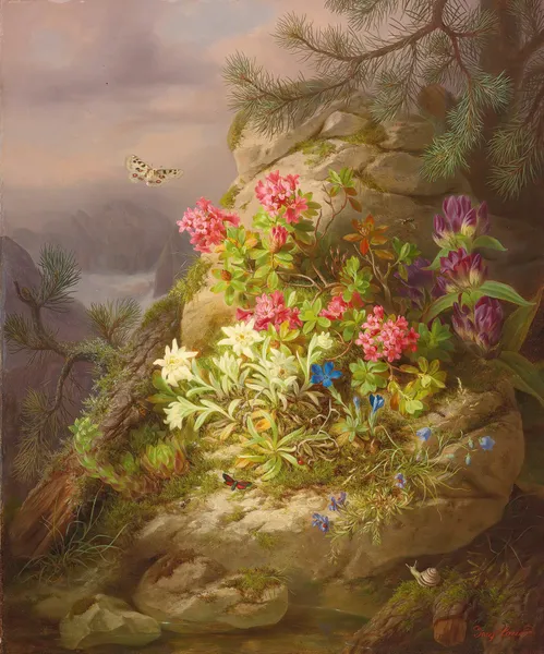 Still life with snail av Josef Lauer