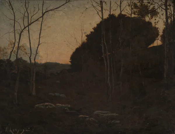 Clairière en forêt, Fontainebleau (19th Century) av Henri-Joseph Harpignies