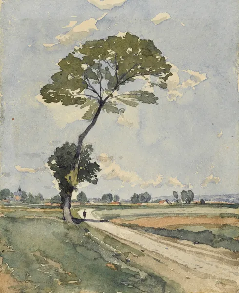 L’arbre au bord de la route av Henri-Joseph Harpignies