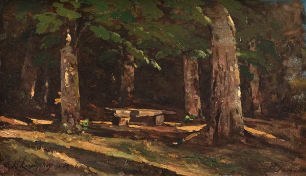 Le banc av Henri-Joseph Harpignies