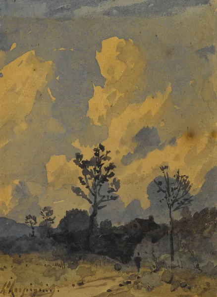 Le chemin dans la forêt av Henri-Joseph Harpignies