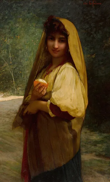 An Italian Girl With An Orange av Jules Joseph Lefebvre