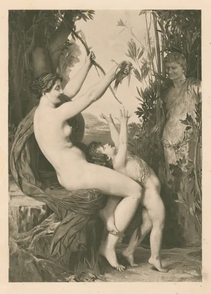 Nymphe et Bacchus av Jules Joseph Lefebvre
