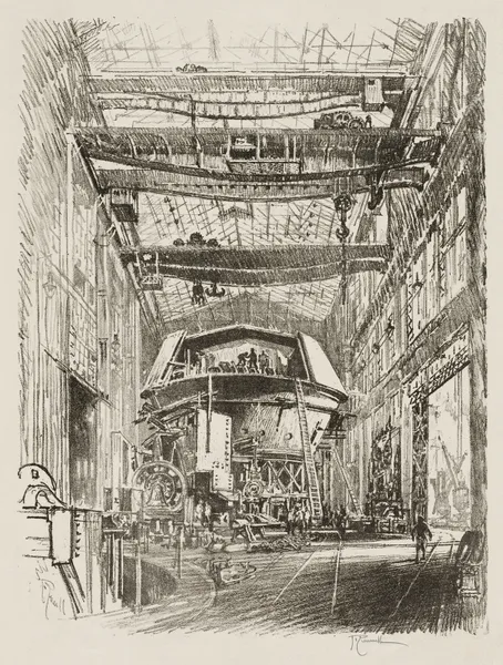 Building the Great Turret av Joseph Pennell