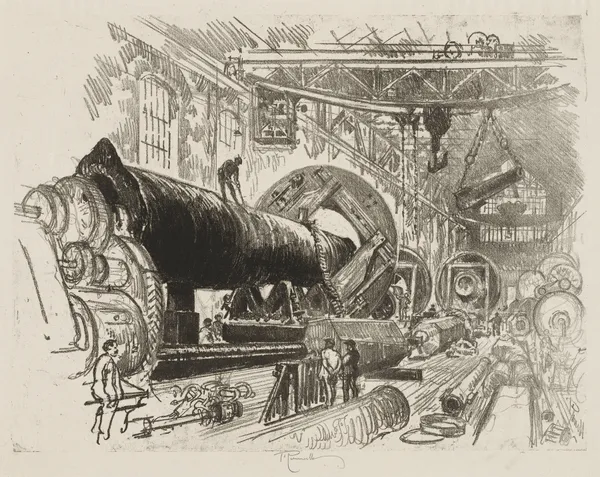 Cutting and Turning a Big Gun av Joseph Pennell