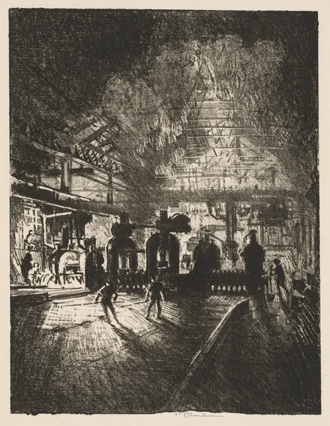 In the Jaws of Death, Rolling Bars for Shells av Joseph Pennell