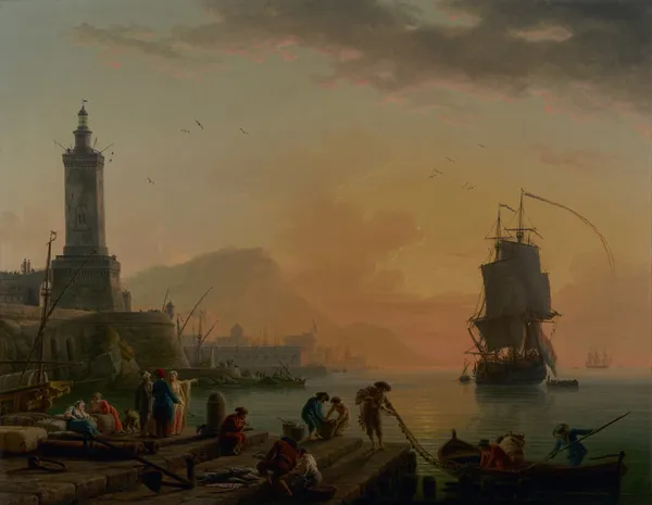 A Calm at a Mediterranean Port av Claude-Joseph Vernet