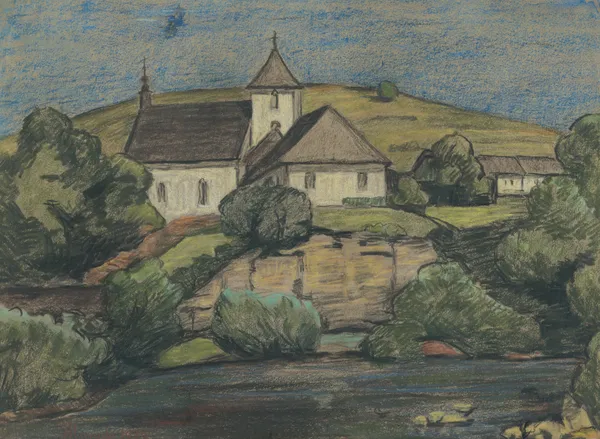 View Of The Church av Jozef Hanula