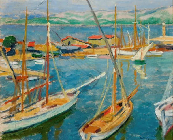 Harbour at Saint-Tropez av Józef Pankiewicz