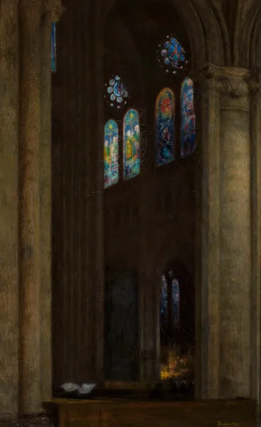 Interior of the cathedral in Chartres av Józef Pankiewicz