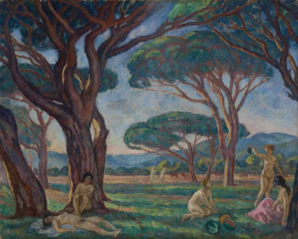 Landscape from Provence with Idyllic Scenes av Józef Pankiewicz