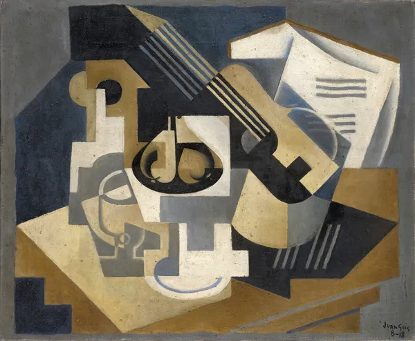 Guitar and Fruit Bowl on a Table (Guitar and Fruit Bowl) av Juan Gris