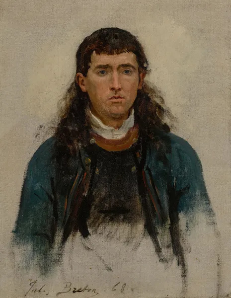 Portrait D’homme (Study For un Grand Pardon Breton) av Jules Breton