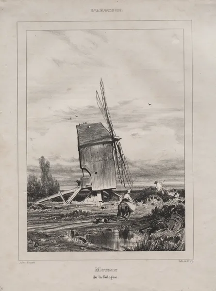 Mill in the Sologne, France av Jules Dupré