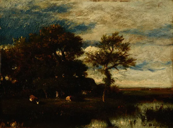 Paysage avec cours d’eau av Jules Dupré