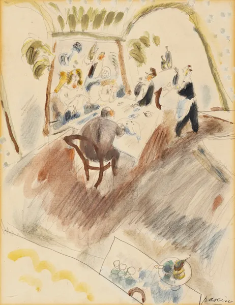 Two Men Dining av Jules Pascin