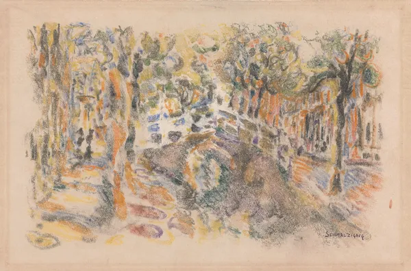 Canal with Bridge av Jules Schmalzigaug