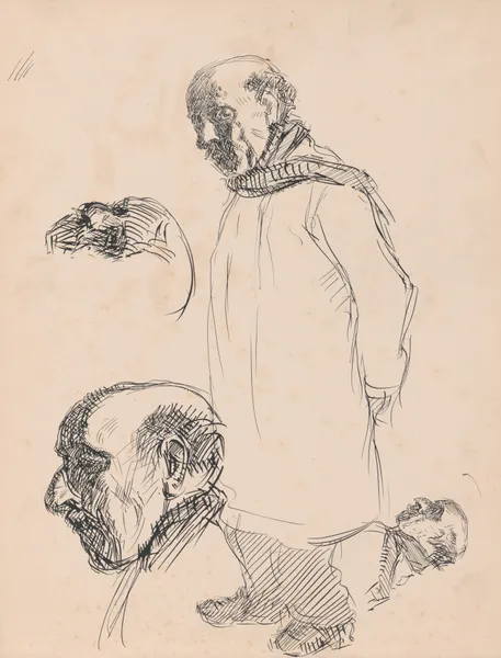 Standing Man and Two Heads av Jules Schmalzigaug