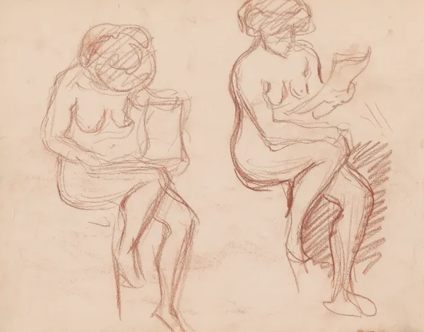 Two Seated Women av Jules Schmalzigaug