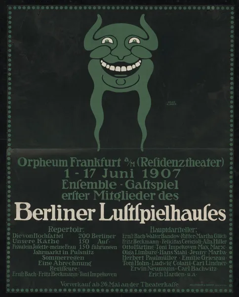 Gastspiel erster Mitglieder des Berliner Lustspielhauses im Orpheum Frankfurt am Main av Julius Klinger