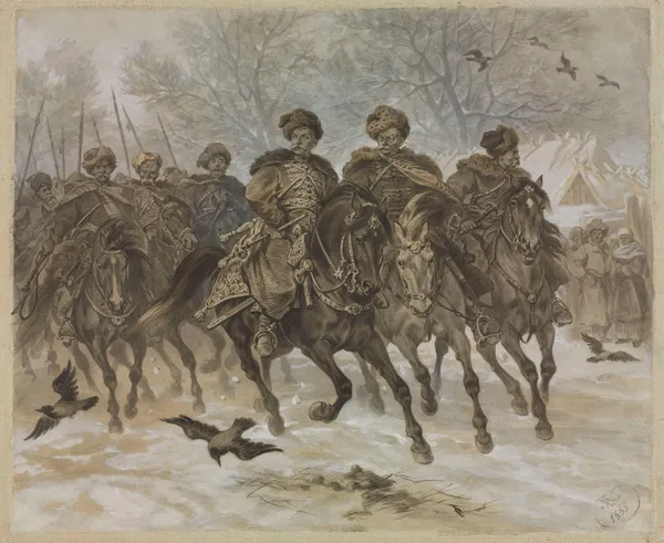 Kmicic company, illustration for Henryk Sienkiewicz’s novel “The Deluge” av Juliusz Kossak