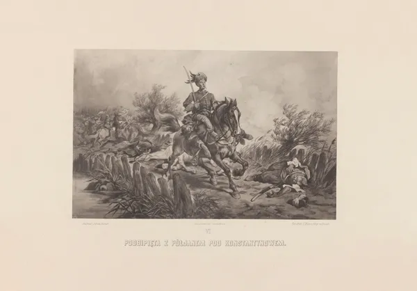 Podbipięta with Półjanem at Konstantynów av Juliusz Kossak