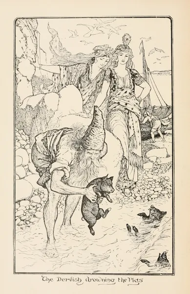 The Dervish drowning the Pigs av Henry Justice Ford
