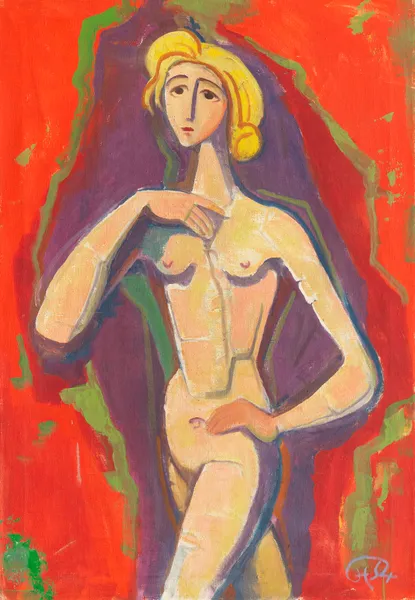 Standing female nude av Karl Hofer