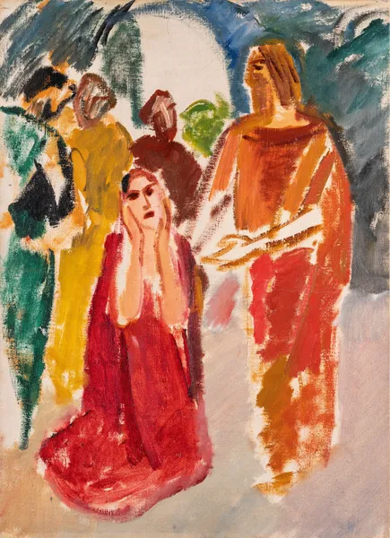 Christ and the Adulteress av Karl Isakson