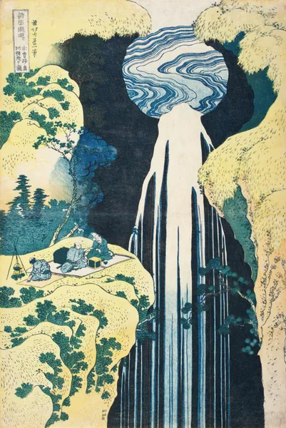 The Amida Falls in the Far Reaches of the Kisokaidō Road av Katsushika Hokusai