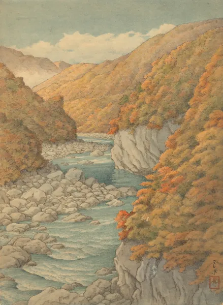 Autumn landscape av Kawase Hasui