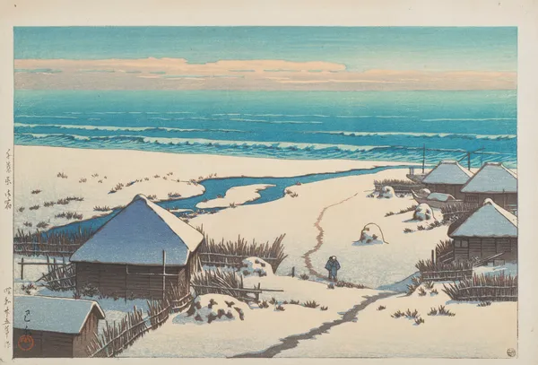 Chiba ken Onjuku (Onjuku, Chiba Prefecture) av Kawase Hasui