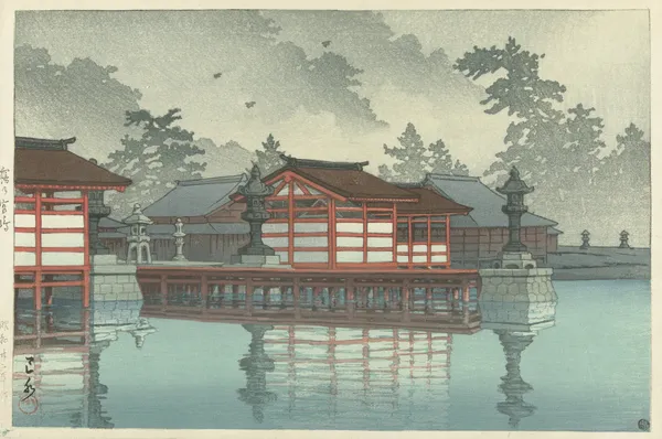 Kiri no Miyajima (Miyajima in mist) av Kawase Hasui
