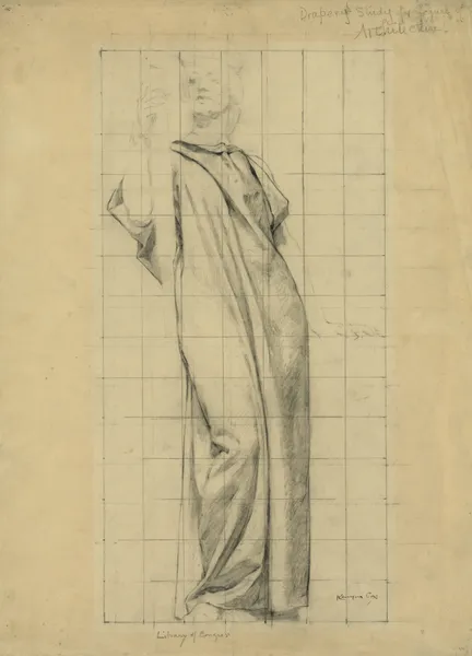 Clothed study for female figure of Architecture av Kenyon Cox