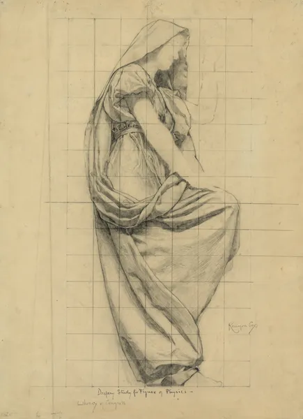 Drapery study for figure of Physics av Kenyon Cox