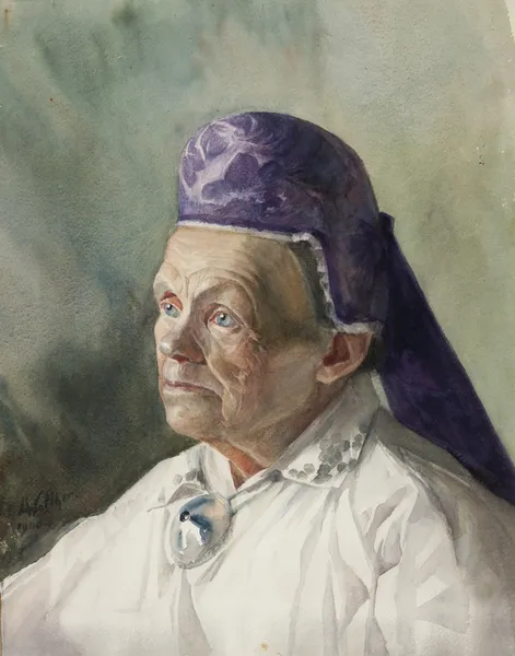 Naise portree (tanuga) av Konrad Mägi