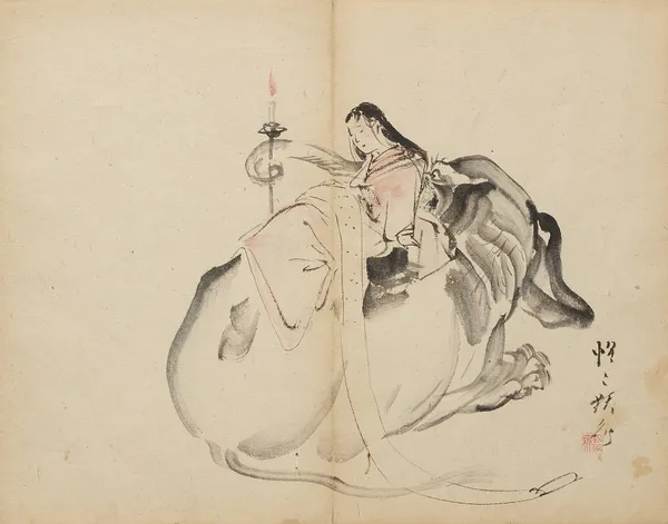 Stand-in Monju av Kawanabe Kyōsai