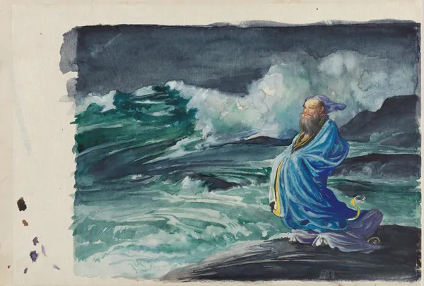 A Rishi Stirring Up a Storm av John La Farge