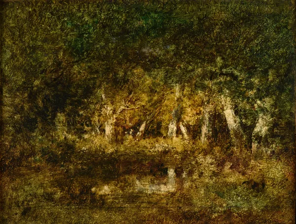 Petite mare en forêt av Narcisse-Virgile Diaz de La Peña