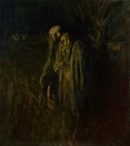 End of Life. Elderly Couple at Night av Ladislav Mednyánszky
