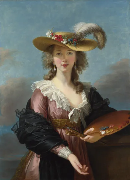Self Portrait In A Straw Hat av Elisabeth Louise Vigée Le Brun